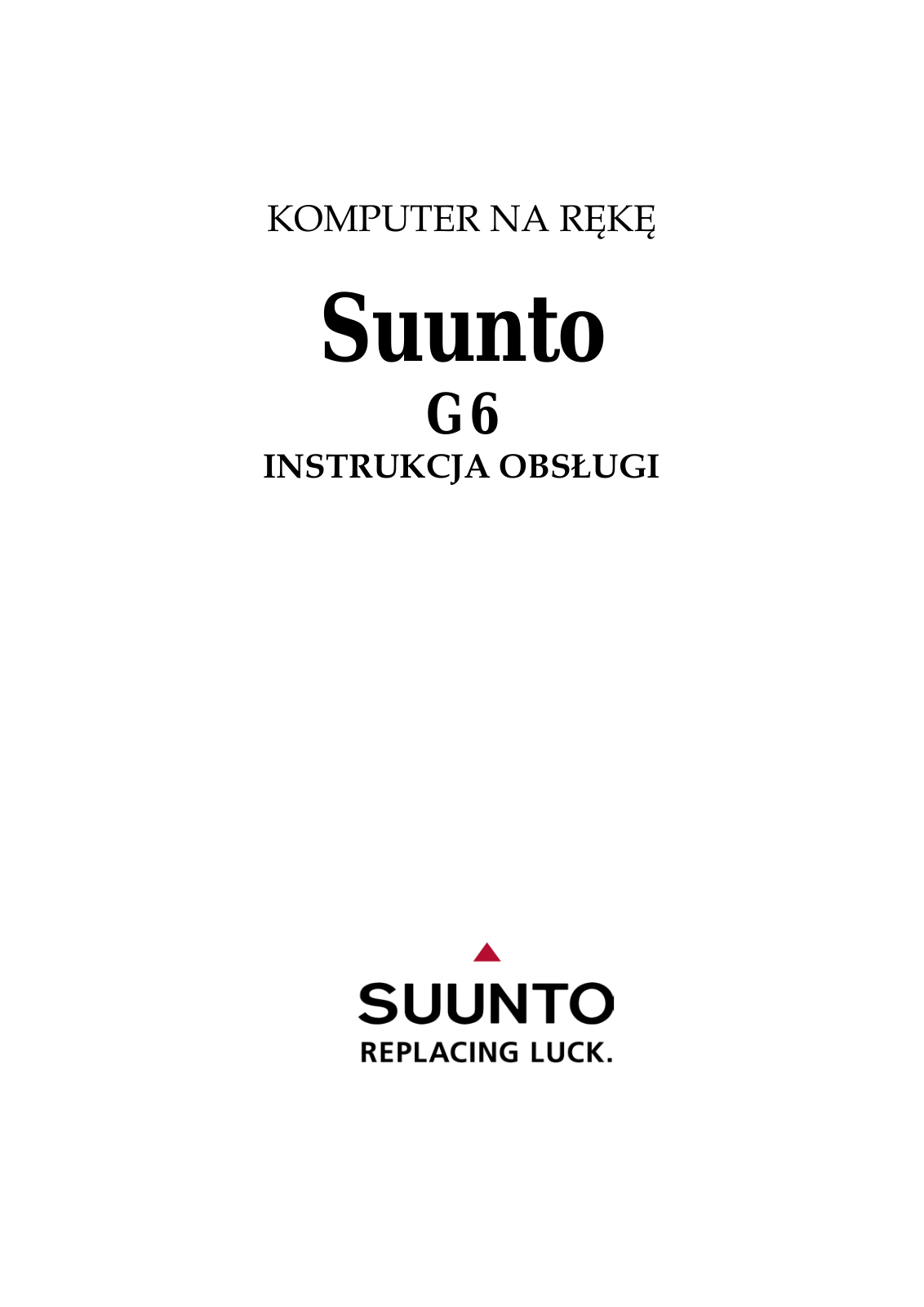 Suunto G6 User Manual