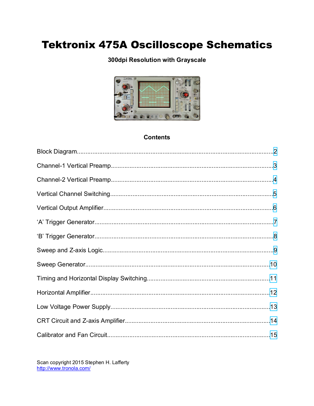 Tektronix 475A Schematic