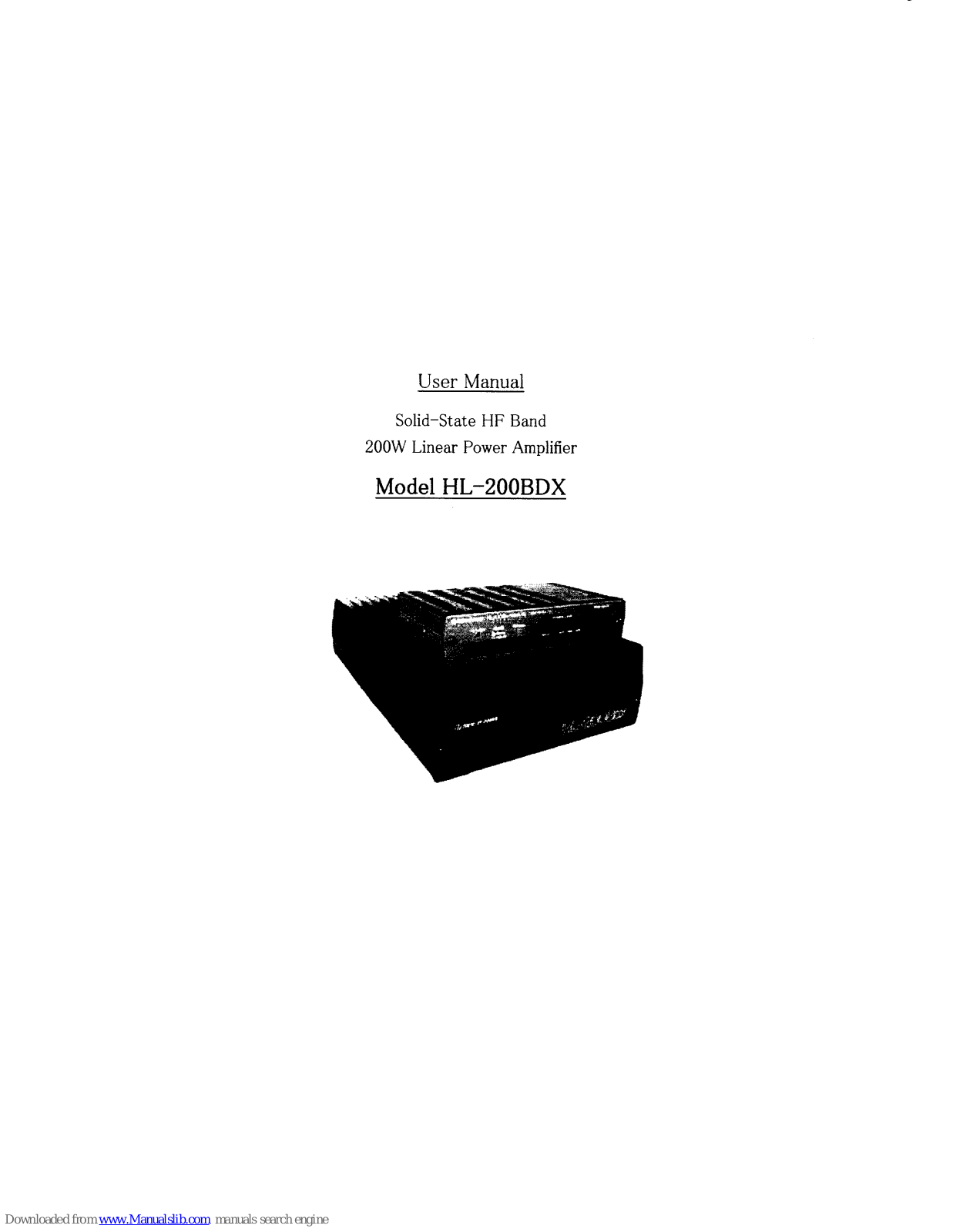 Tokyo Hy-Power HL-200BDX User Manual