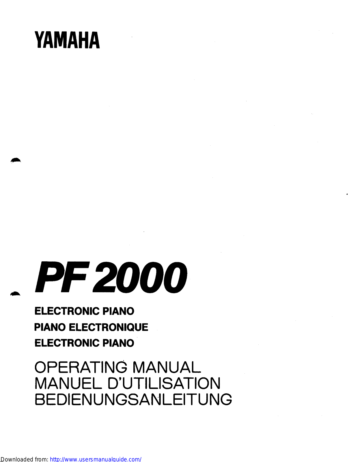 Yamaha Audio PF2000 User Manual