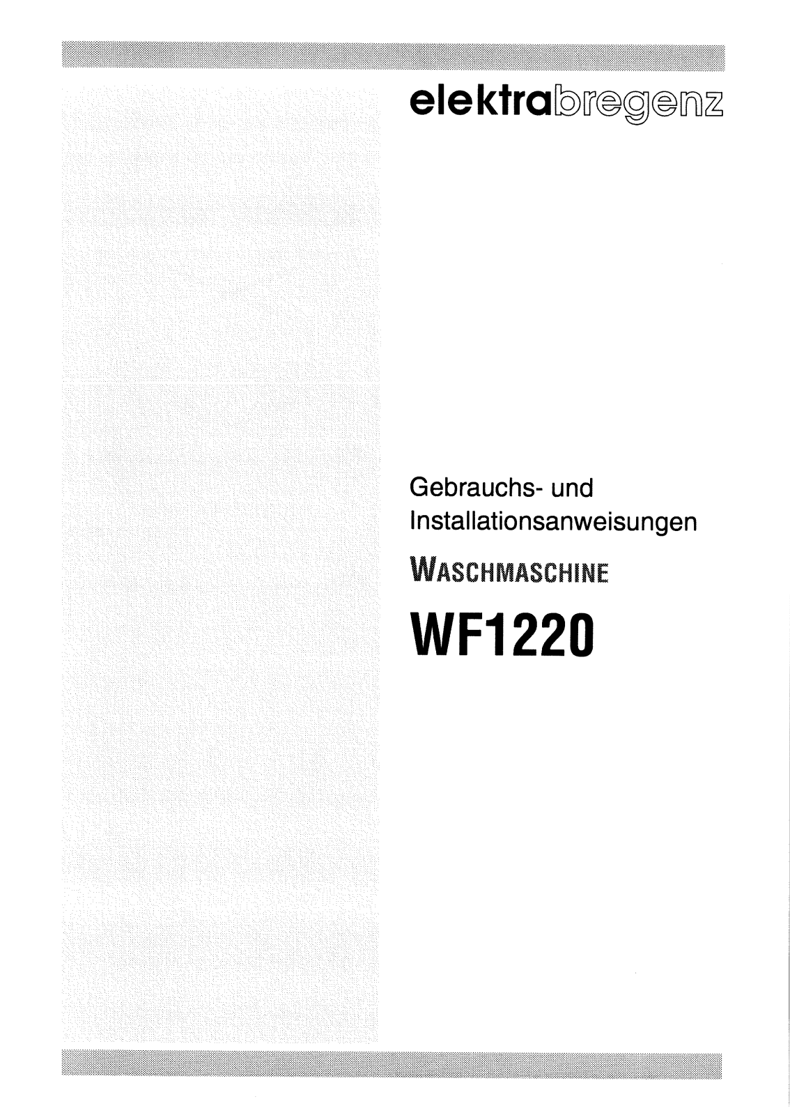 elektrabregenz WF1220 User Manual