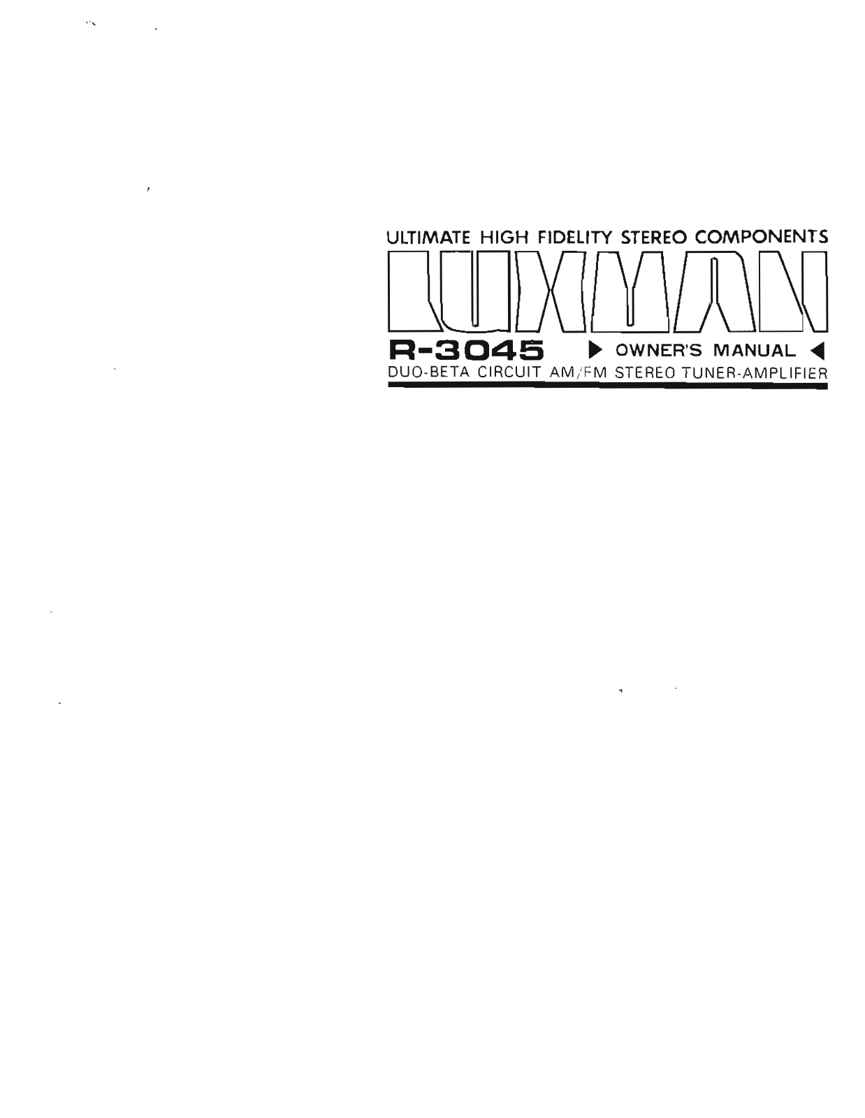 Luxman R-3045 Owners Manual