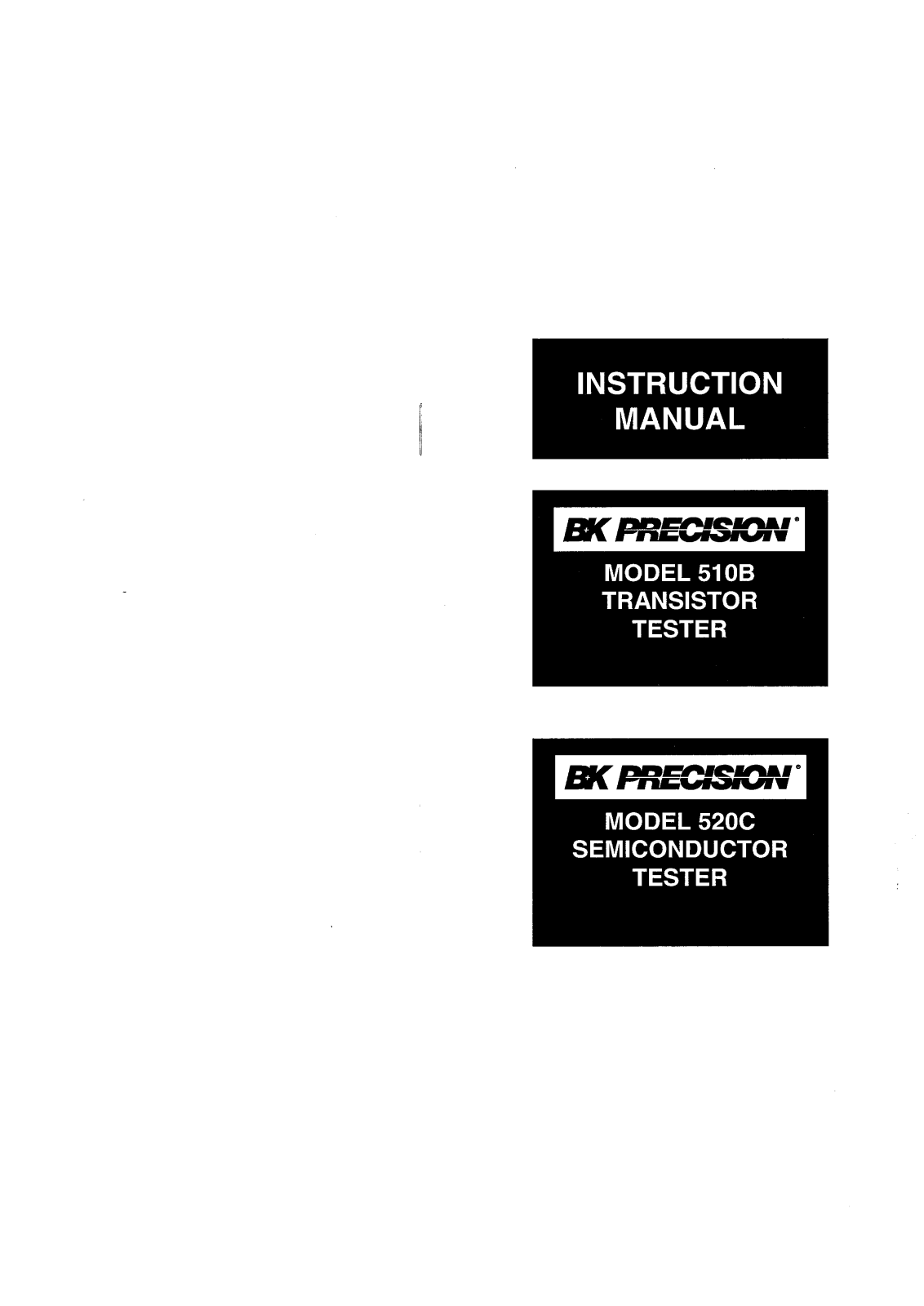 BK Precision 520C, 510B Service manual