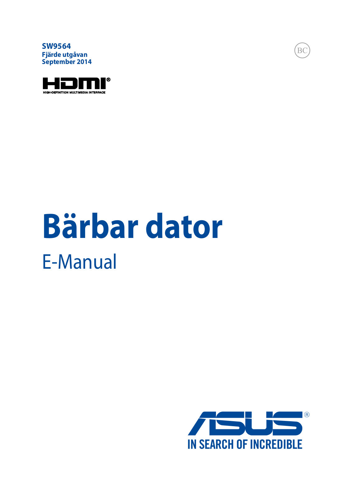 ASUS X205TA, SW9564 User Manual