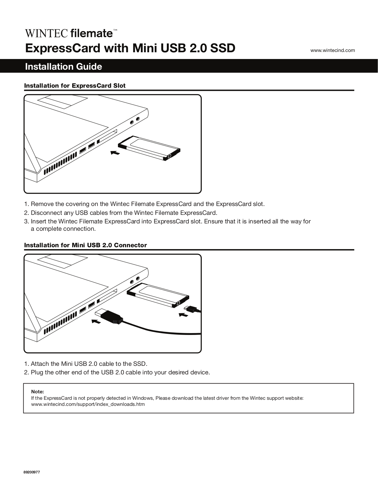 Wintec FileMate ExpressCard User Manual