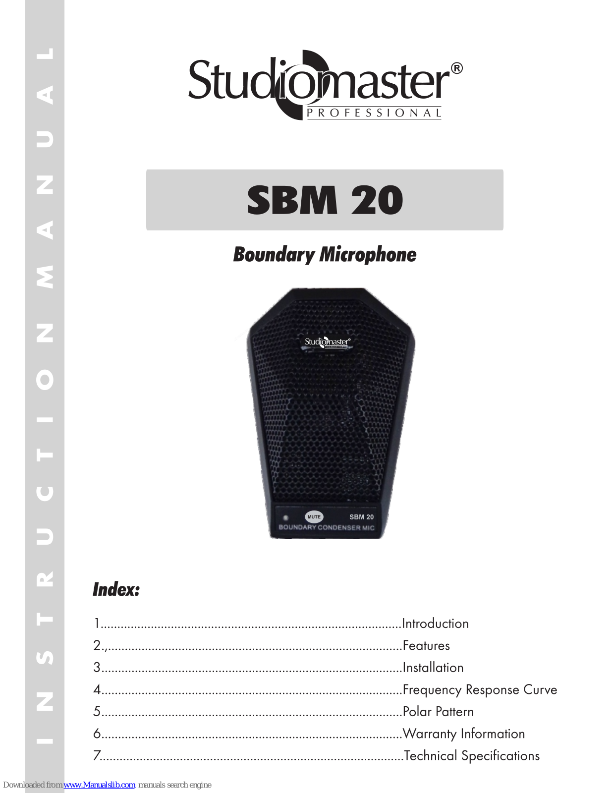 Studiomaster SBM Instruction Manual - ManualMachine.com
