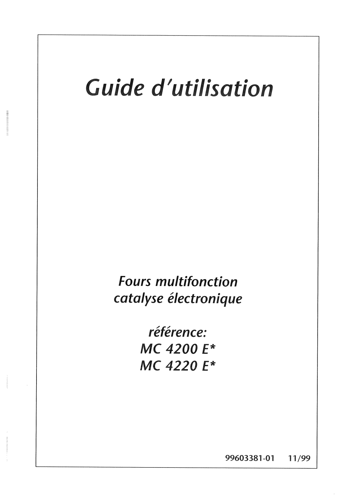 BRANDT M4100EB, M4100EN, MC4200EB, MC4200EN, MC4200EN2 User Manual