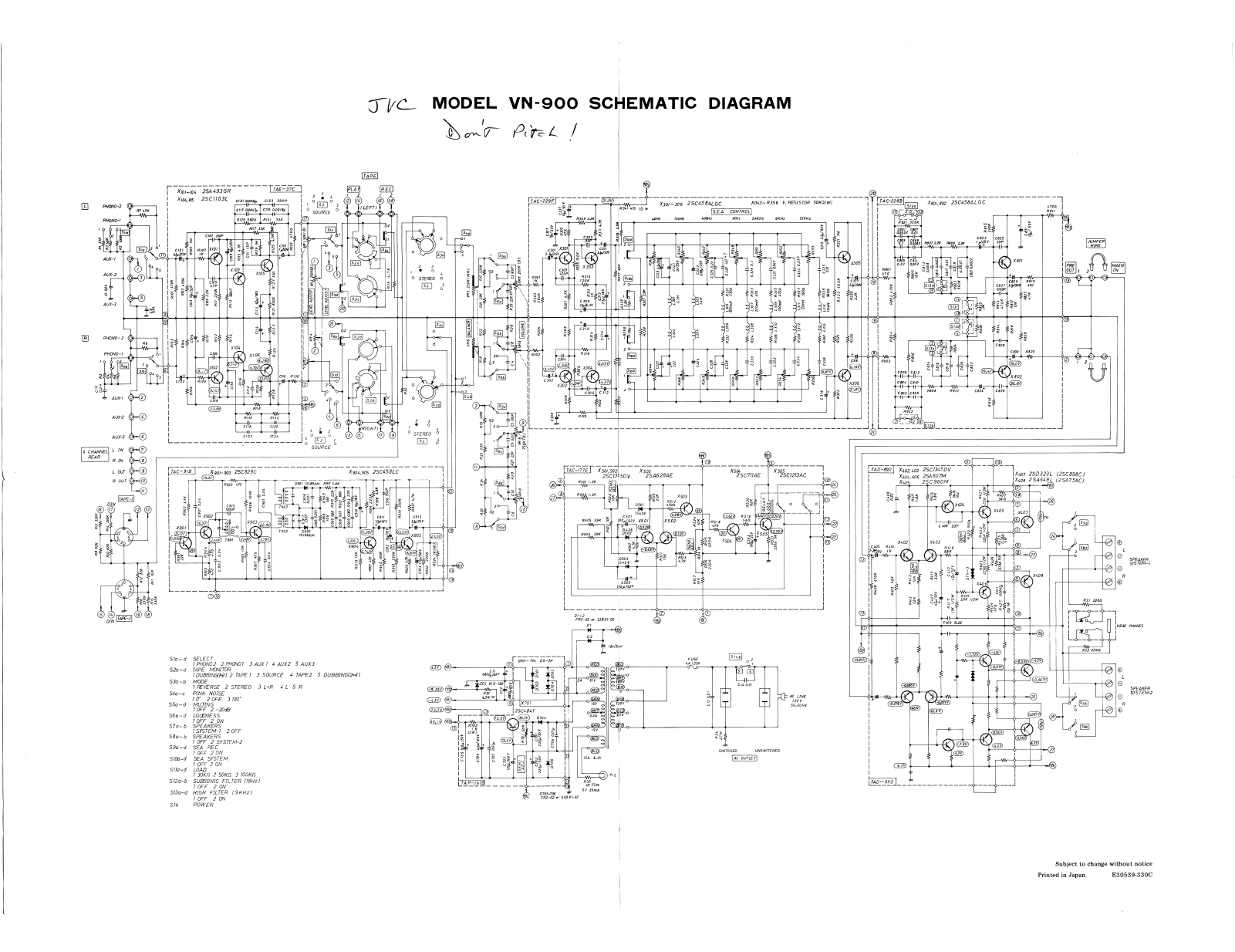 Jvc VN-900 Schematic