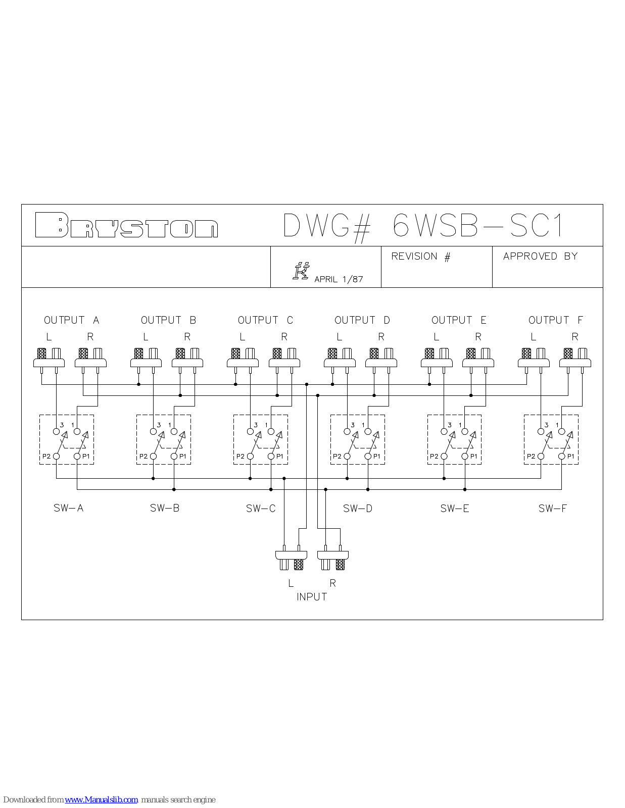 Bryston SWB6 Schematic Diagram