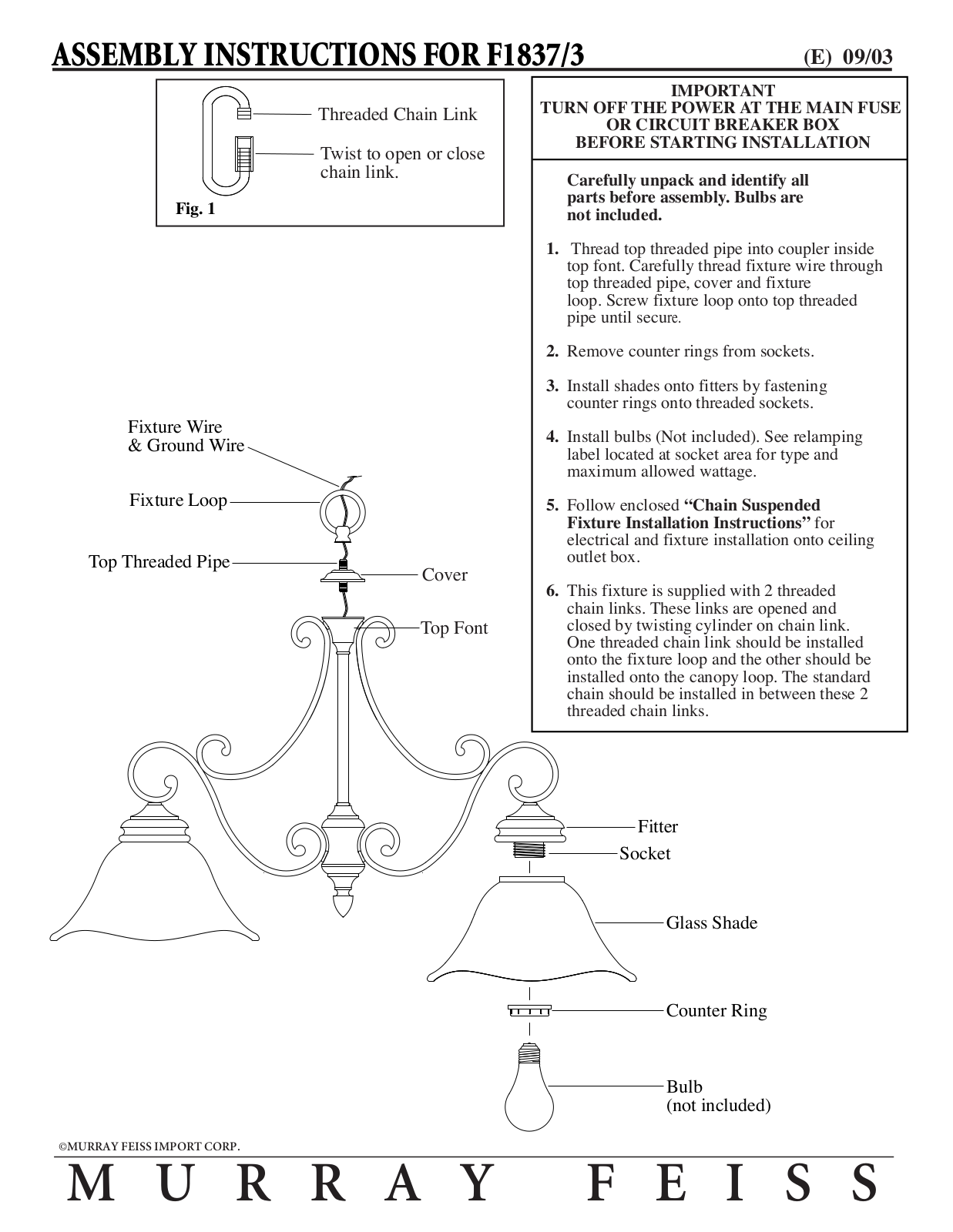 Feiss F1837-3 User Manual