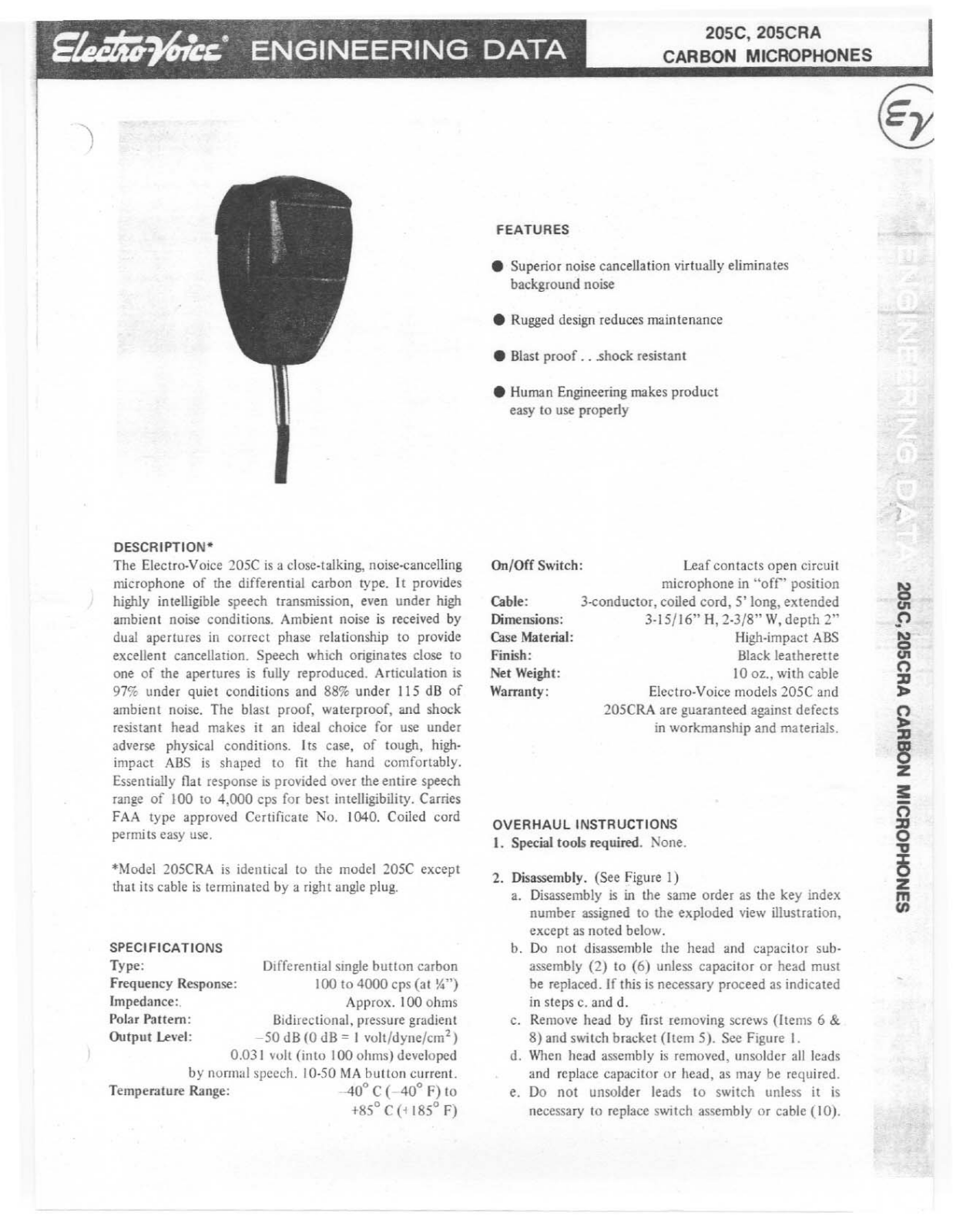 Electro-Voice 205CRA User Manual