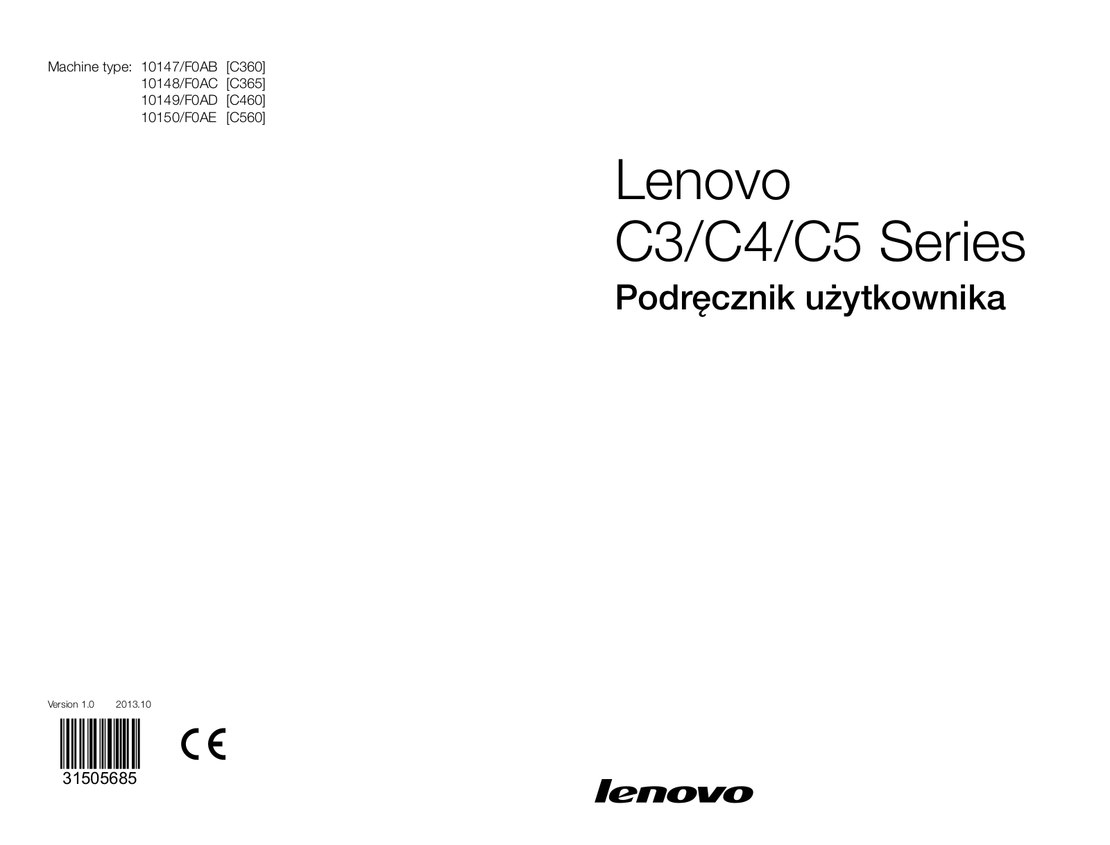 Lenovo C360, C365, C460, C560 User Guide