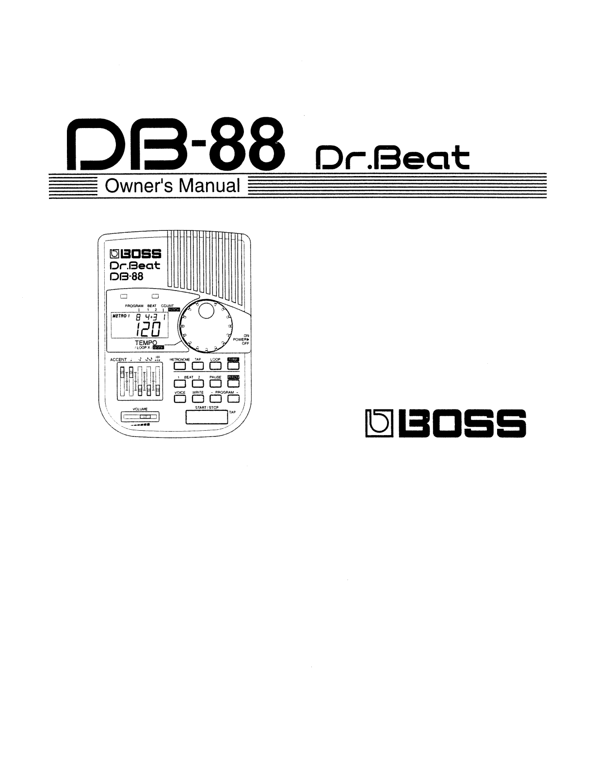 Roland Corporation DB-88 Owner's Manual