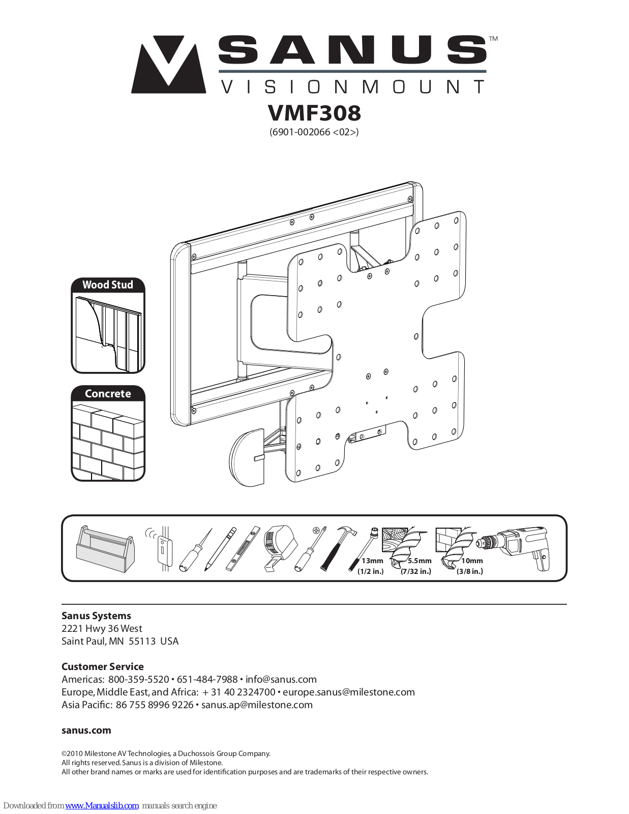 Sanus VisionMount VMF308 User Manual - ManualMachine.com