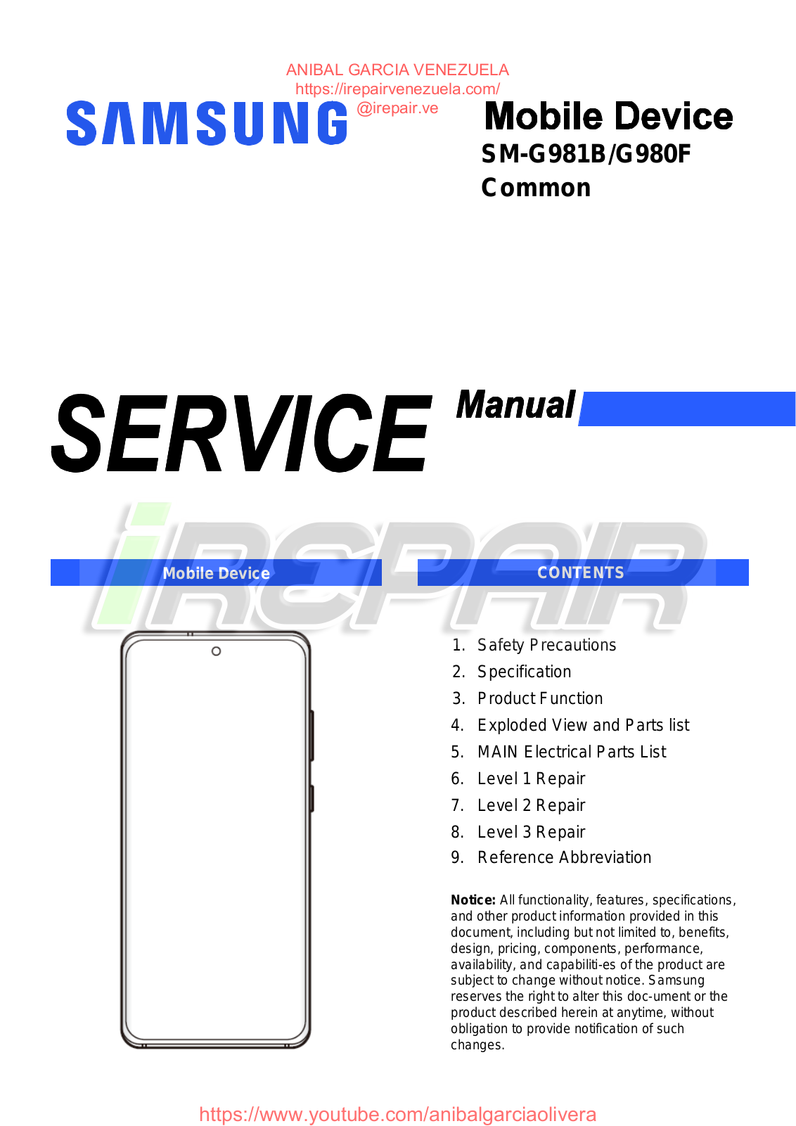 SAMSUNG SM-G980F Service and repair manual