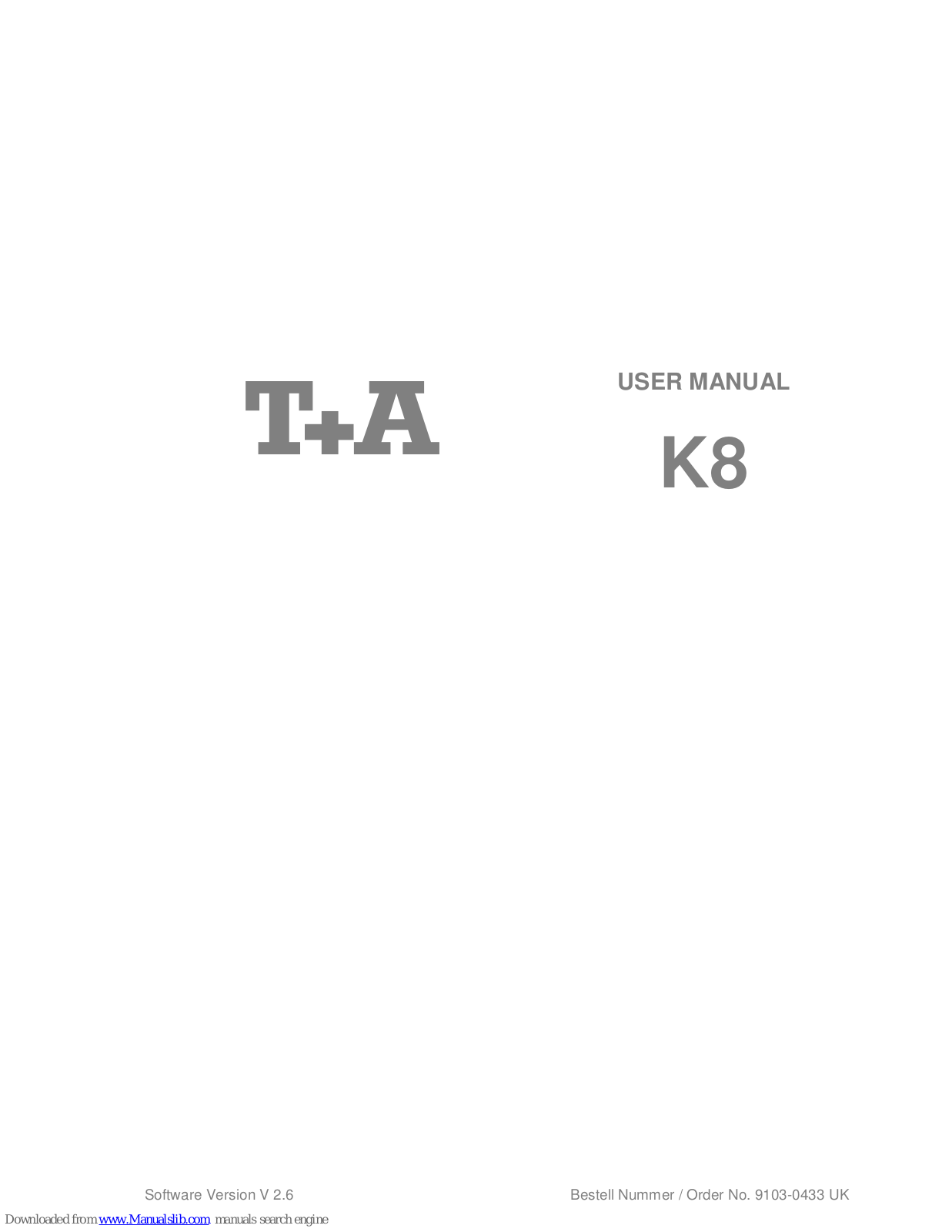 T+A K8 User Manual