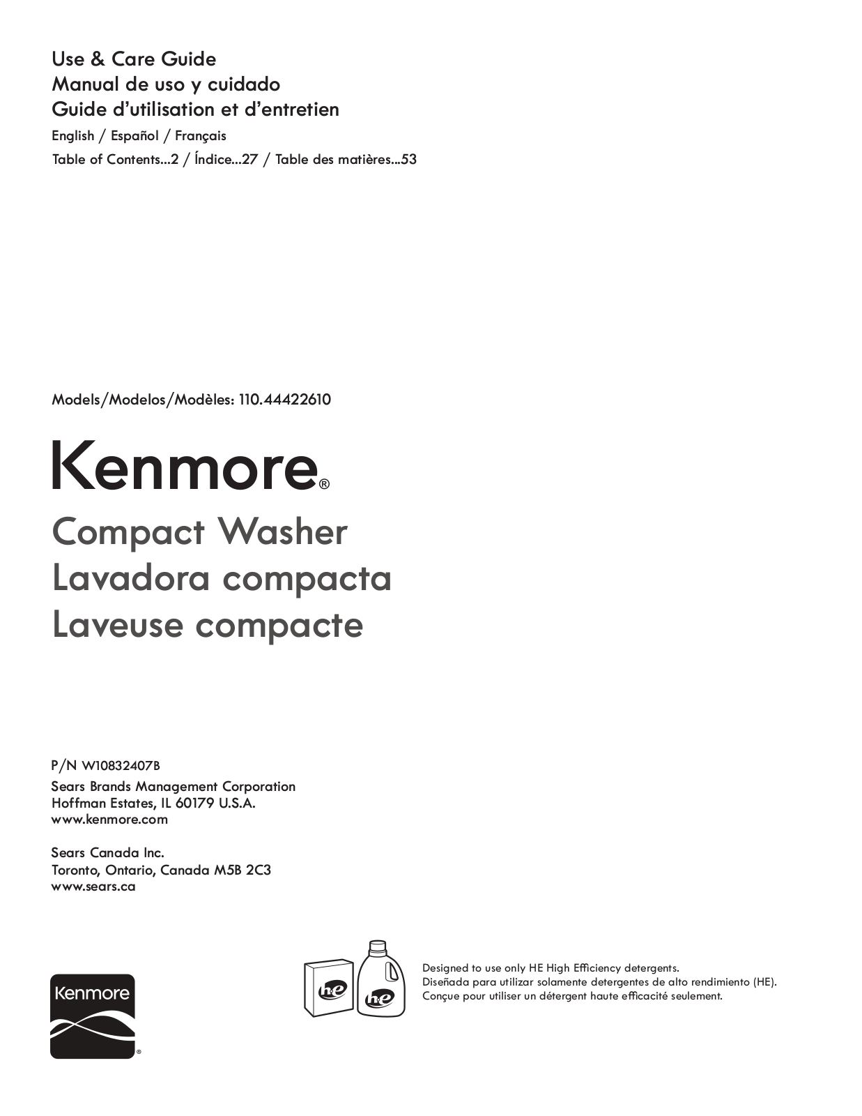 Kenmore 110.44422 User Manual