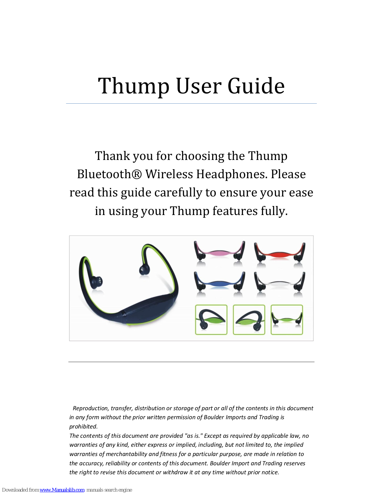 Thump QAK-THUMP User Manual