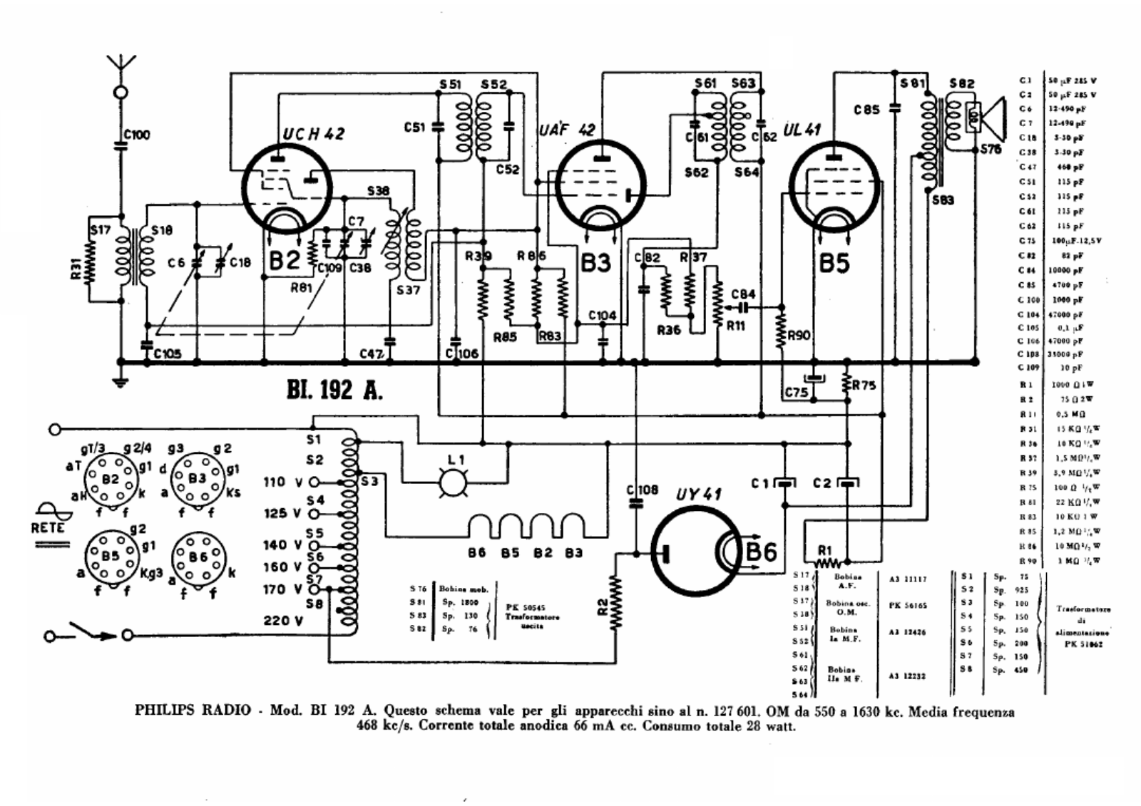 Philips bi192a schematic