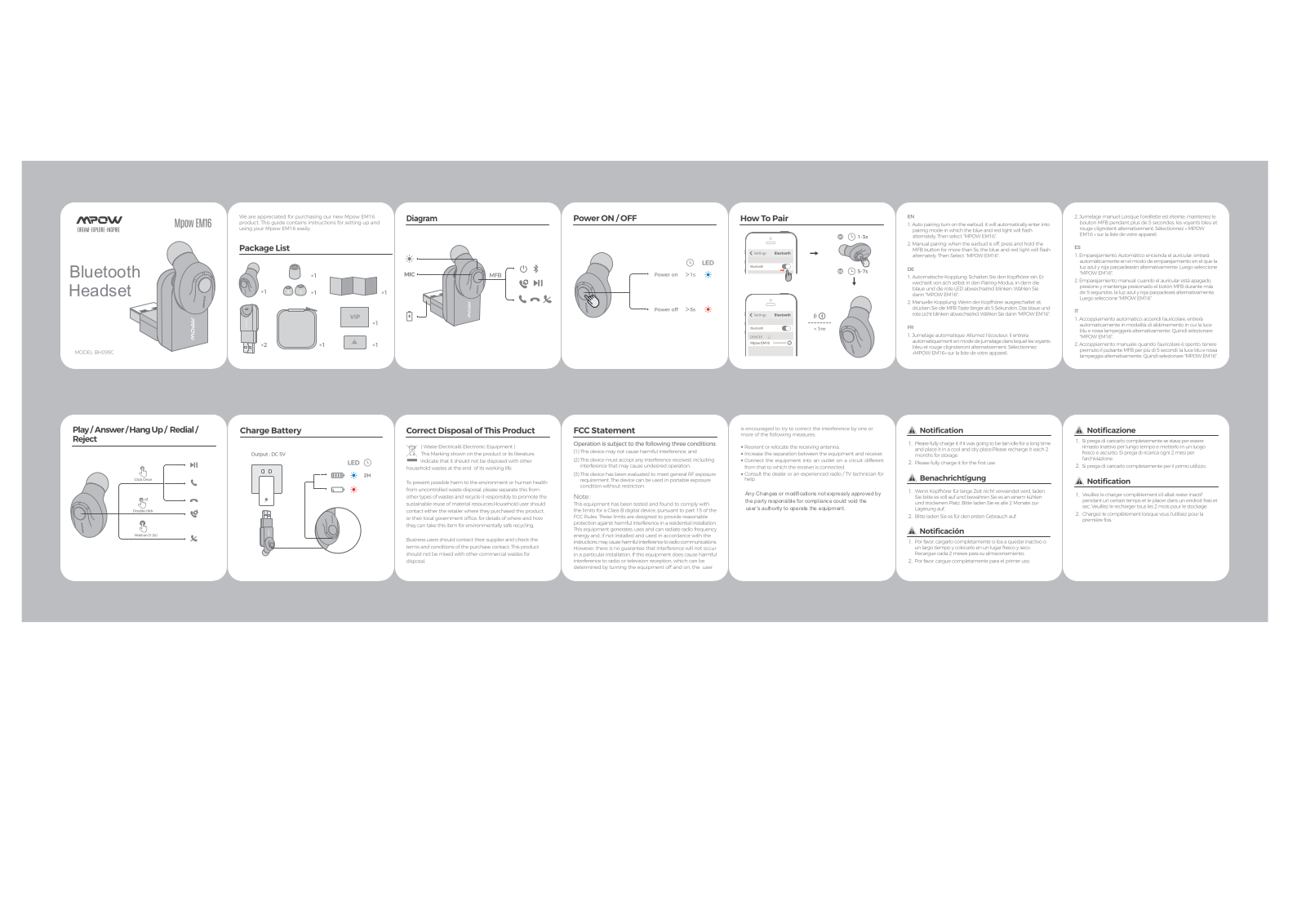 MPOW TECHNOLOGY BH099C User Manual