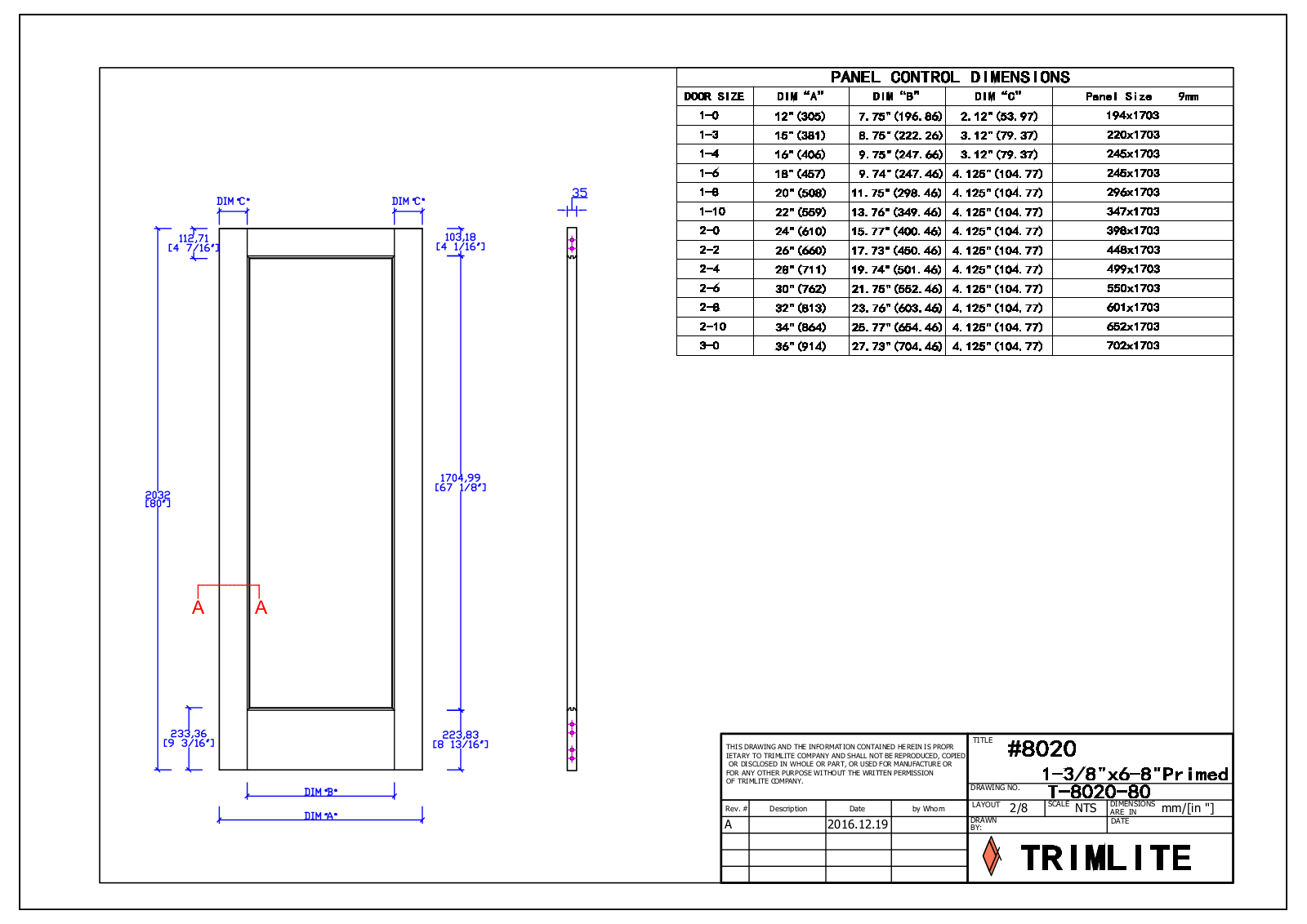 Trimlite TRML1135 Dimensions - ManualMachine.com