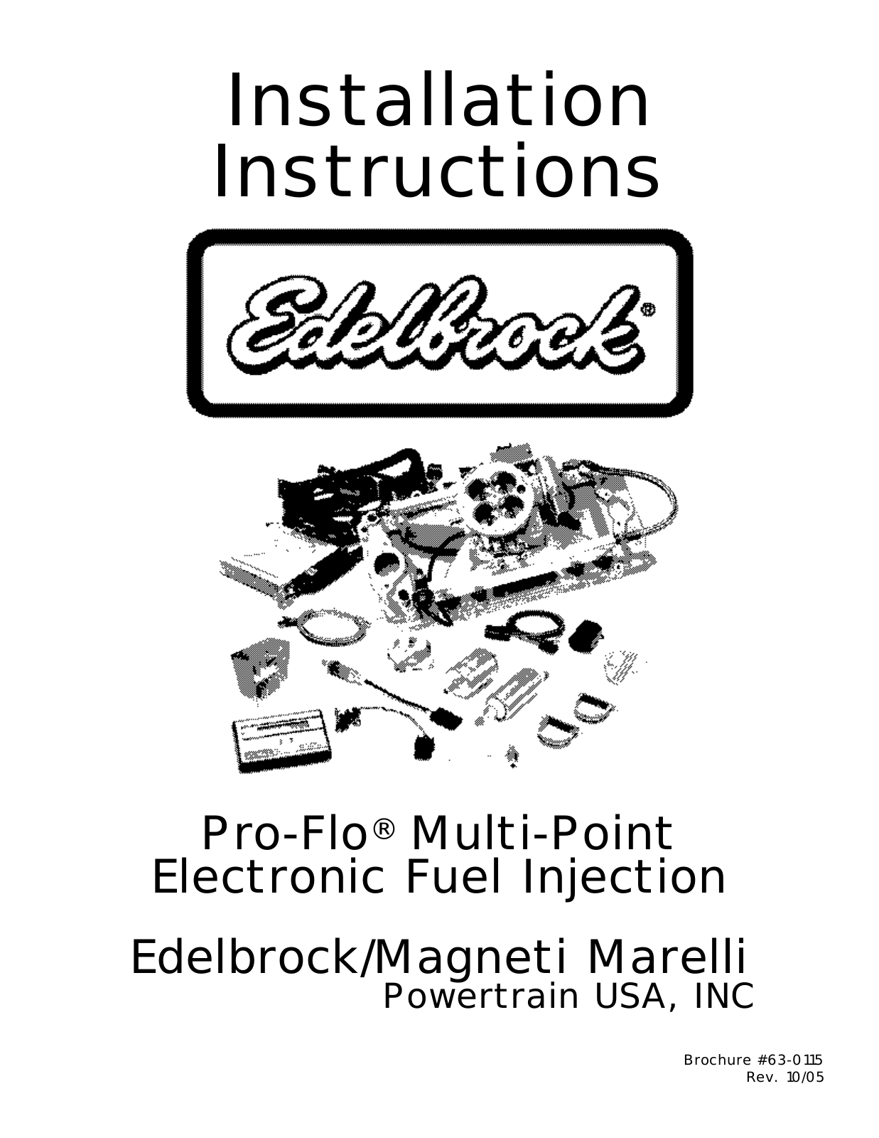 Edelbrock Pro-Flo Multi-Point User Manual