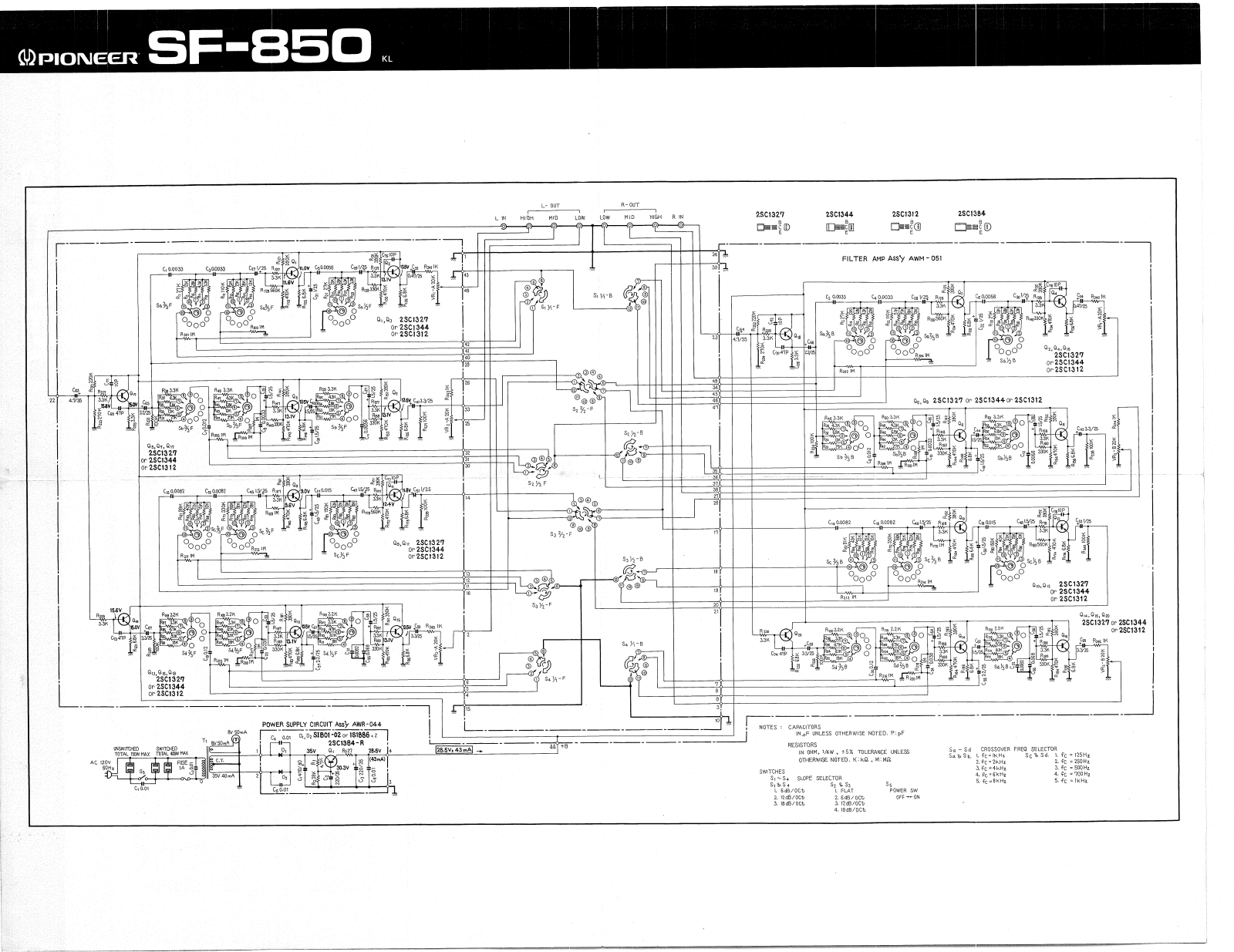 Pioneer SF-850 Schematic
