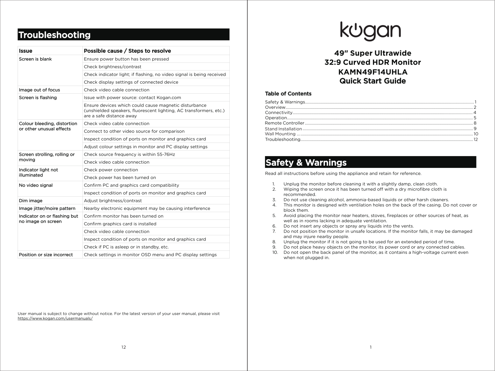 Kogan KAMN49F14UHLA User Manual