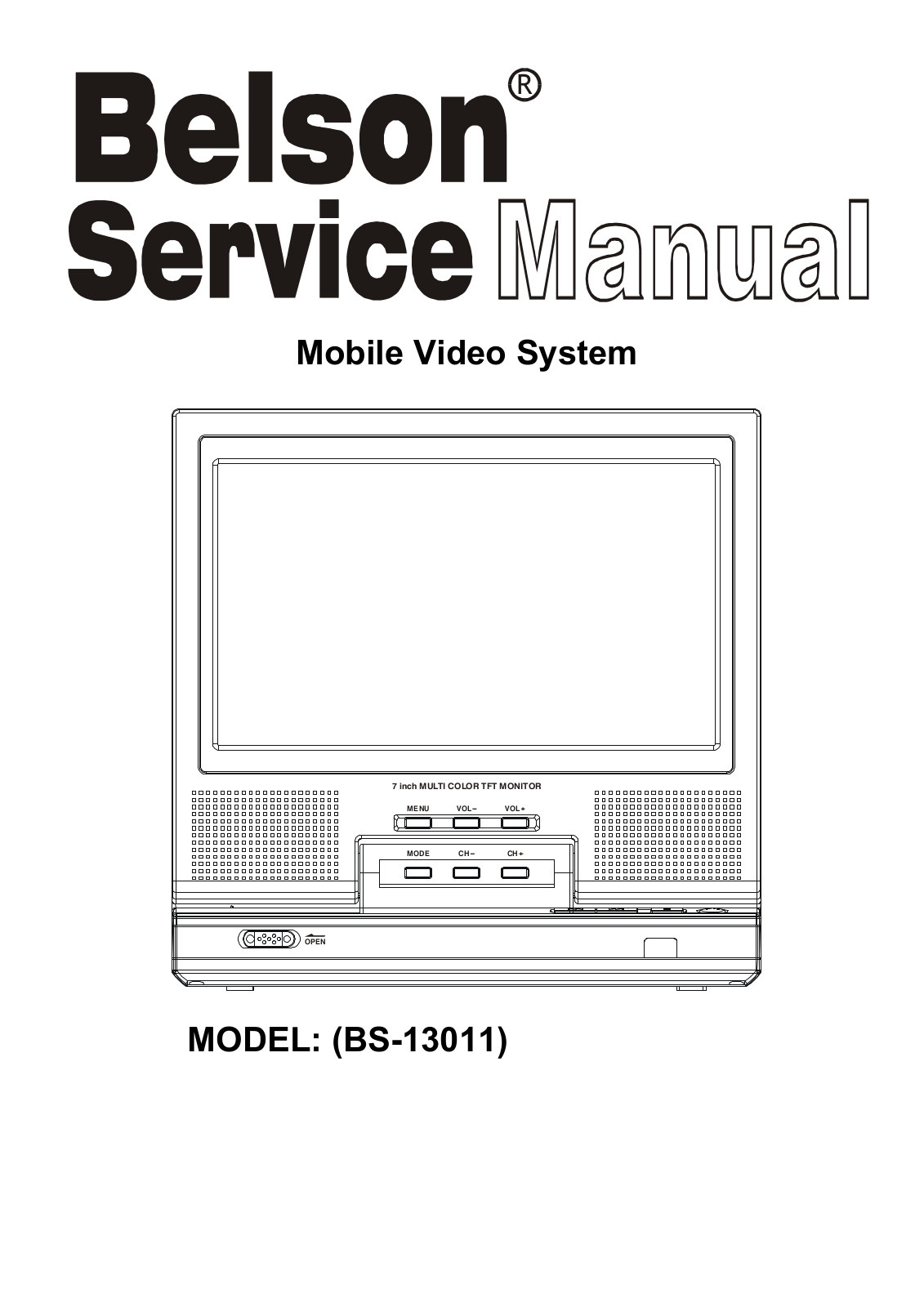 BELSON COVER Datasheet - ManualMachine.com