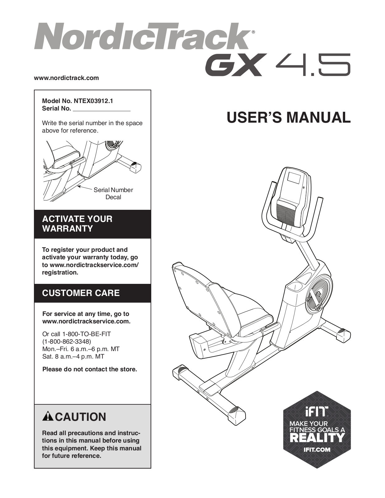 NordicTrack NTEX039121 Owner's Manual