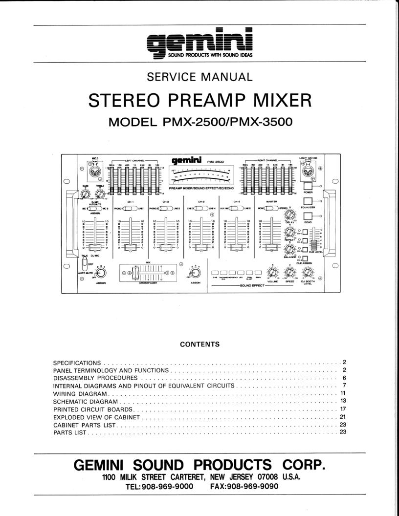Gemini PMX-2500 Manual