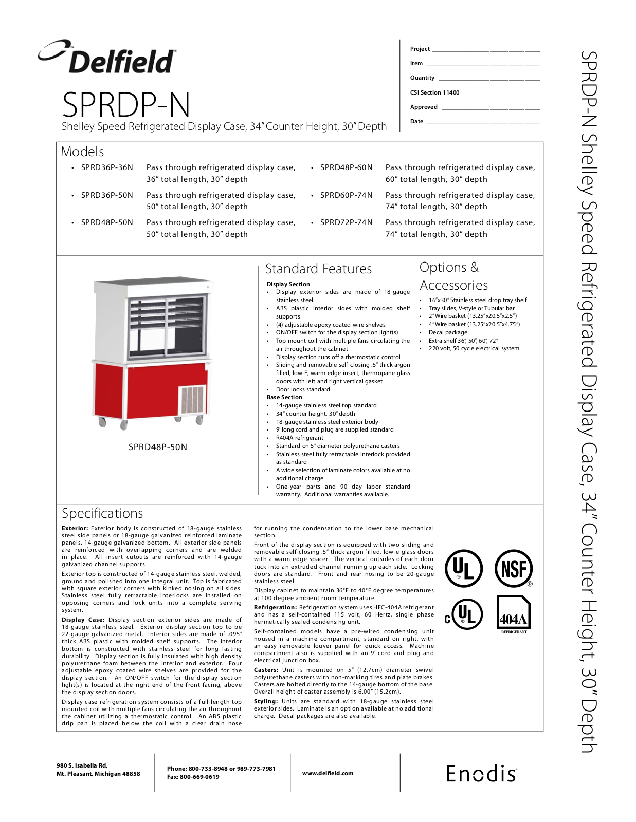 Delfield SPRD36P-36N User Manual