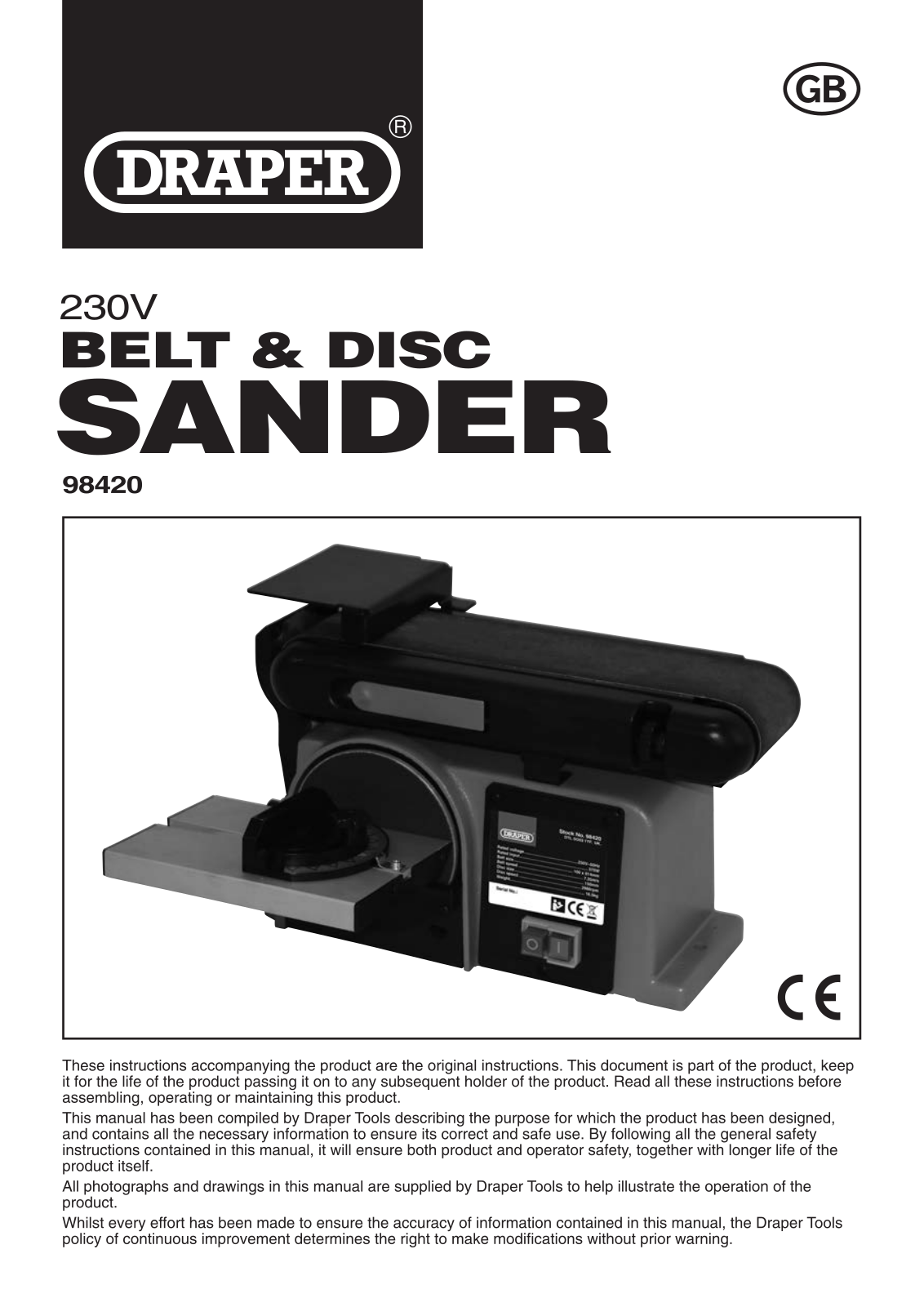 Draper Tools 98420 Instructions - ManualMachine.com