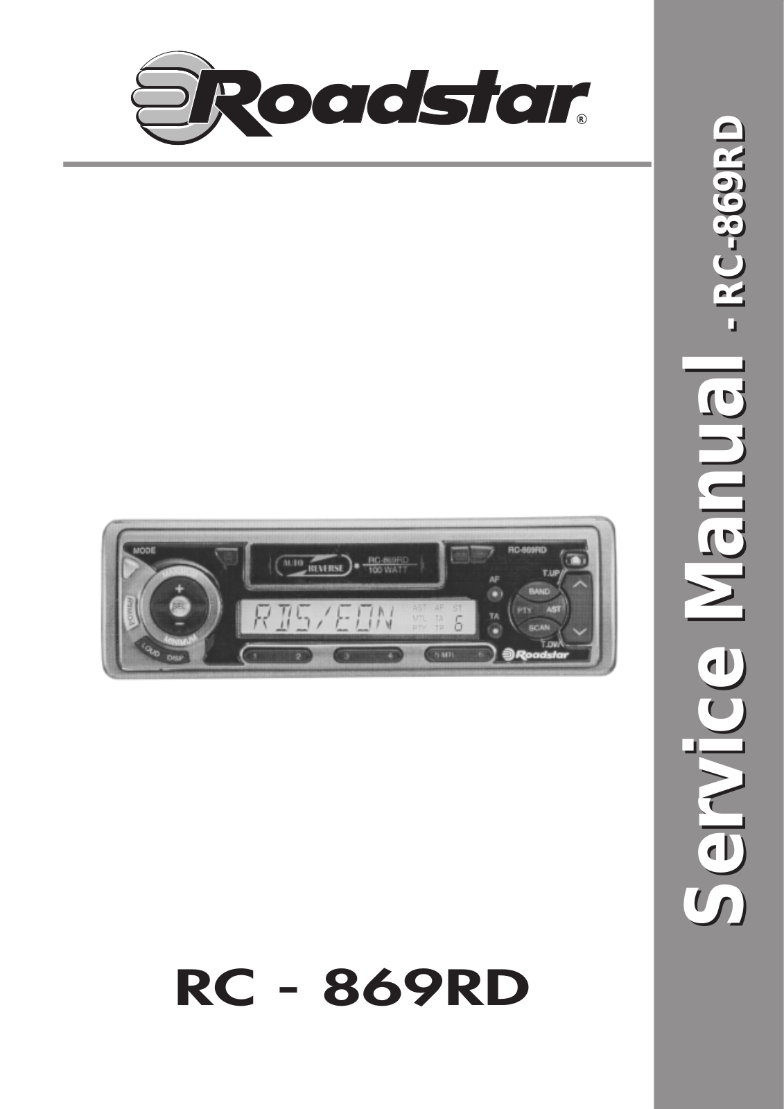 ROADSTAR RC-869RD Service Manual