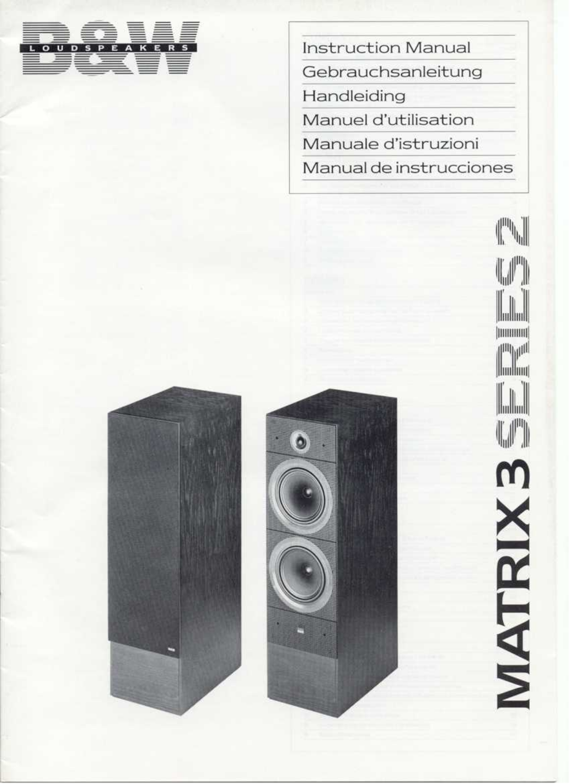 Bowers and Wilkins Matrix 3 Mk2 Owners manual