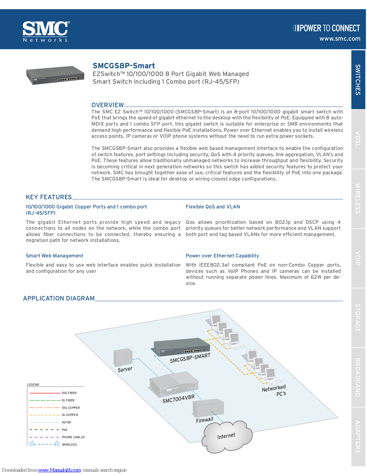 SMC Networks SMCGS8P-Smart Specifications