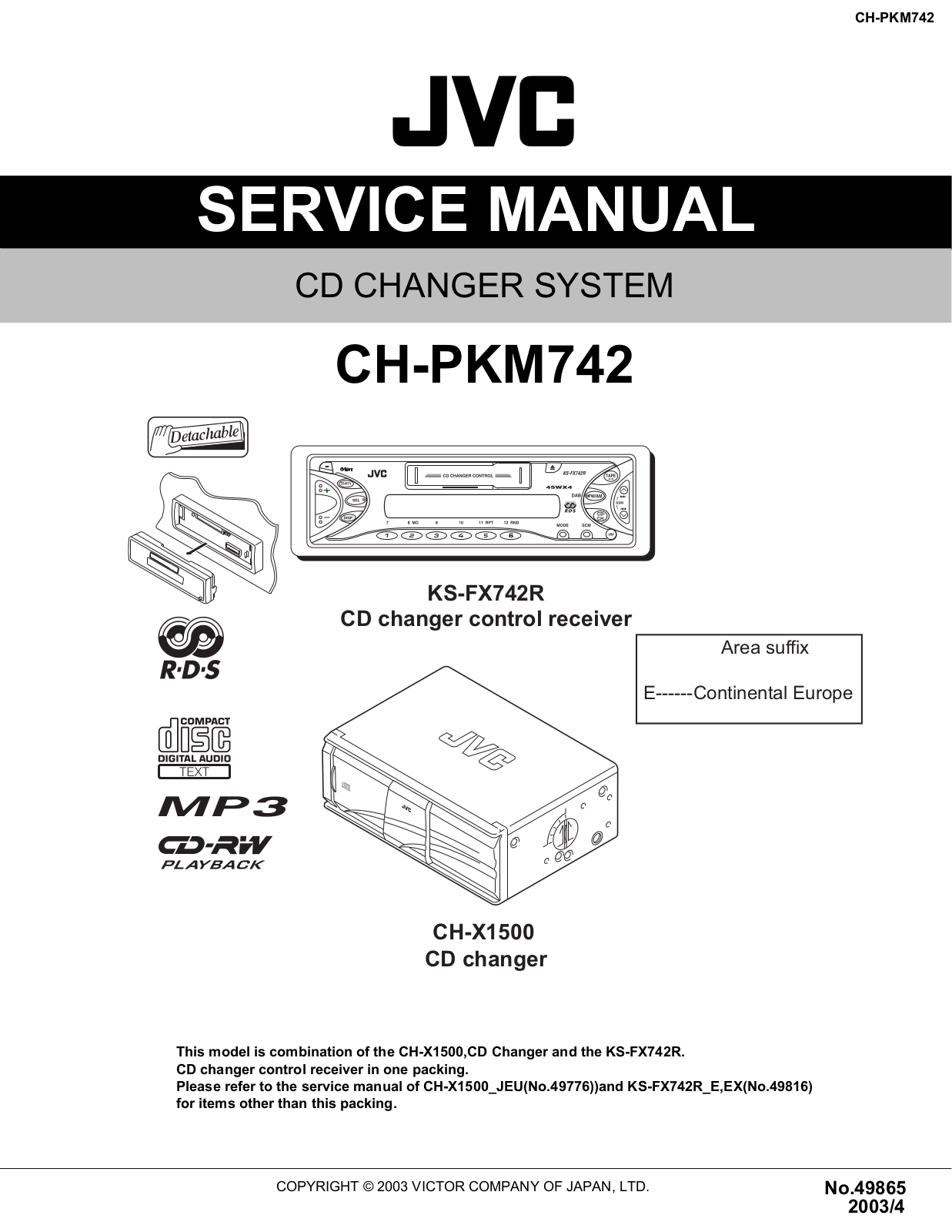 JVC CH-PKM742 Service Manual