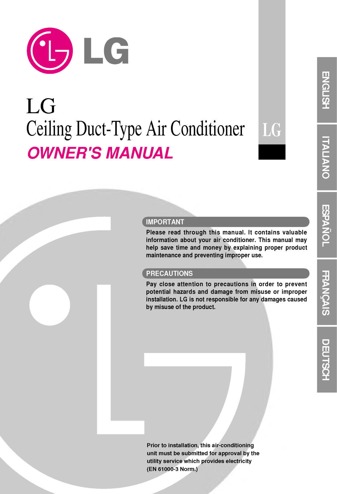 LG LBNH2460RH, LB-G3660RH, LBUE6085BS, LB-E4880RH, LB-E6085BS User Manual