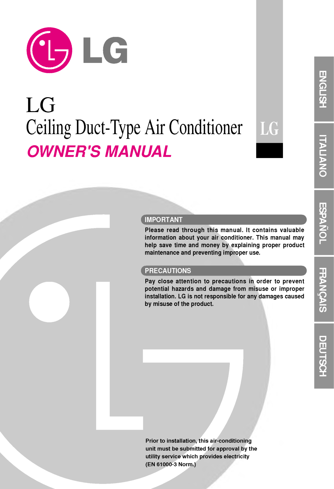 LG LBNH2460RH, LB-G3660RH, LBUE6085BS, LB-E4880RH, LB-E6085BS Manual