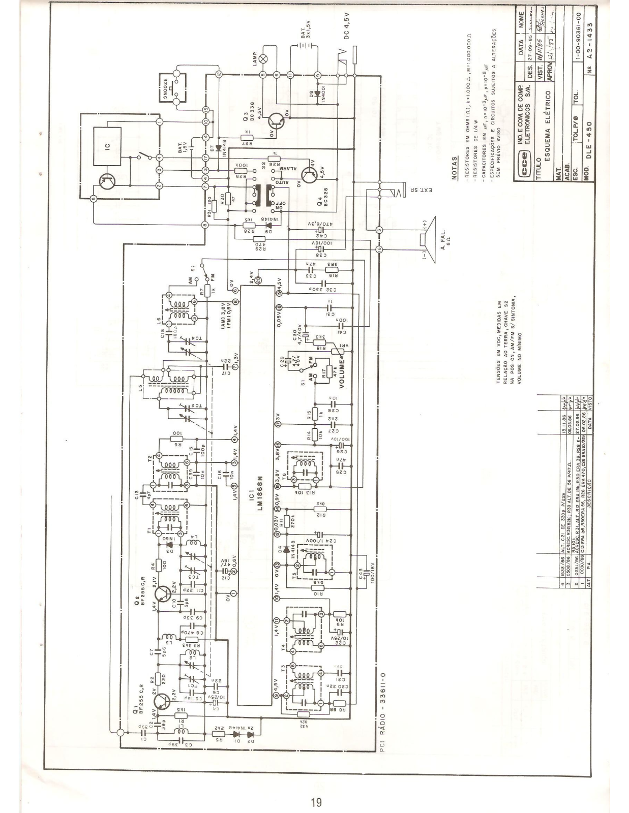 CCE DLE-450 Schematic