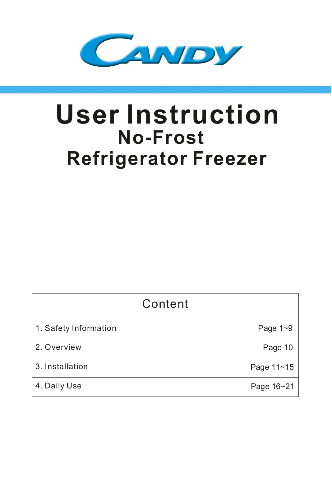 Candy CHDN 5172XN User Manual