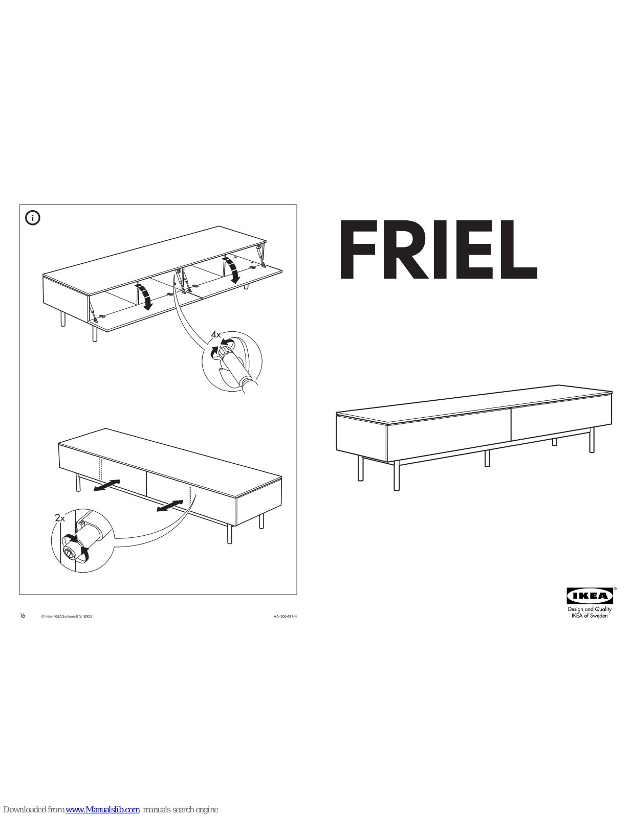 IKEA FRIEL TV UNIT 78X21 5/8, FRIEL Instructions Manual