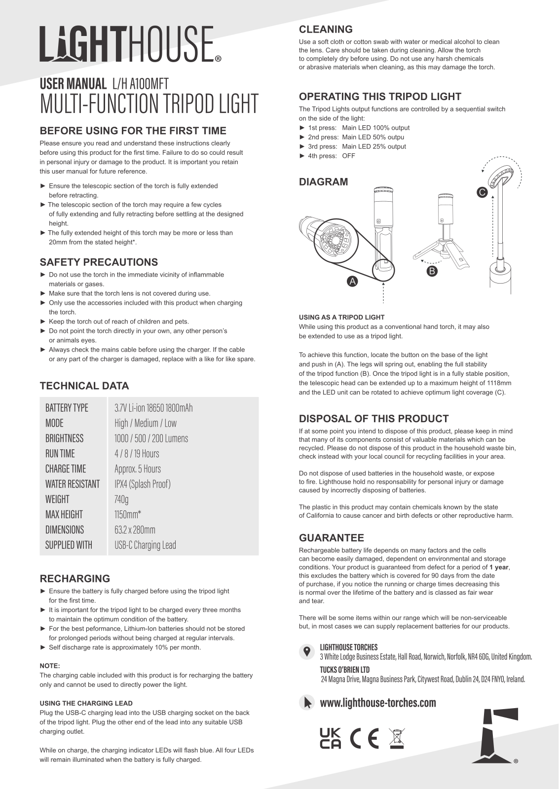 Lighthouse A100MFT User guide - ManualMachine.com