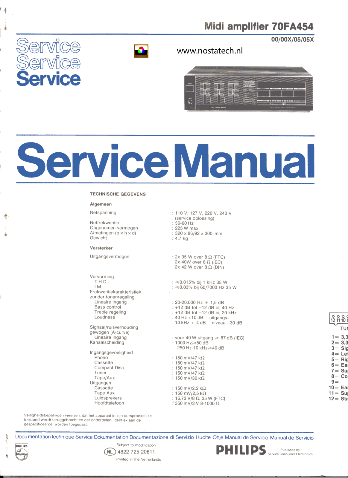 Philips FA-454 Service manual
