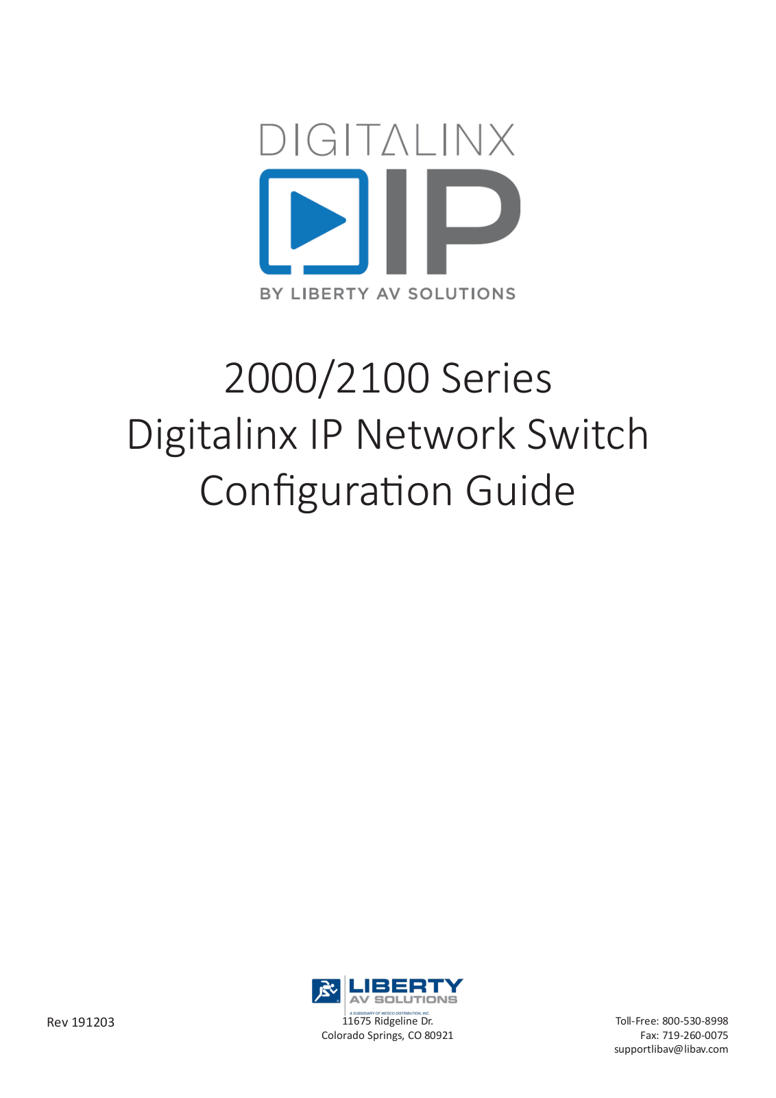 DigitaLinx IP 2000 Series, IP 2100 Series Configuration Manual