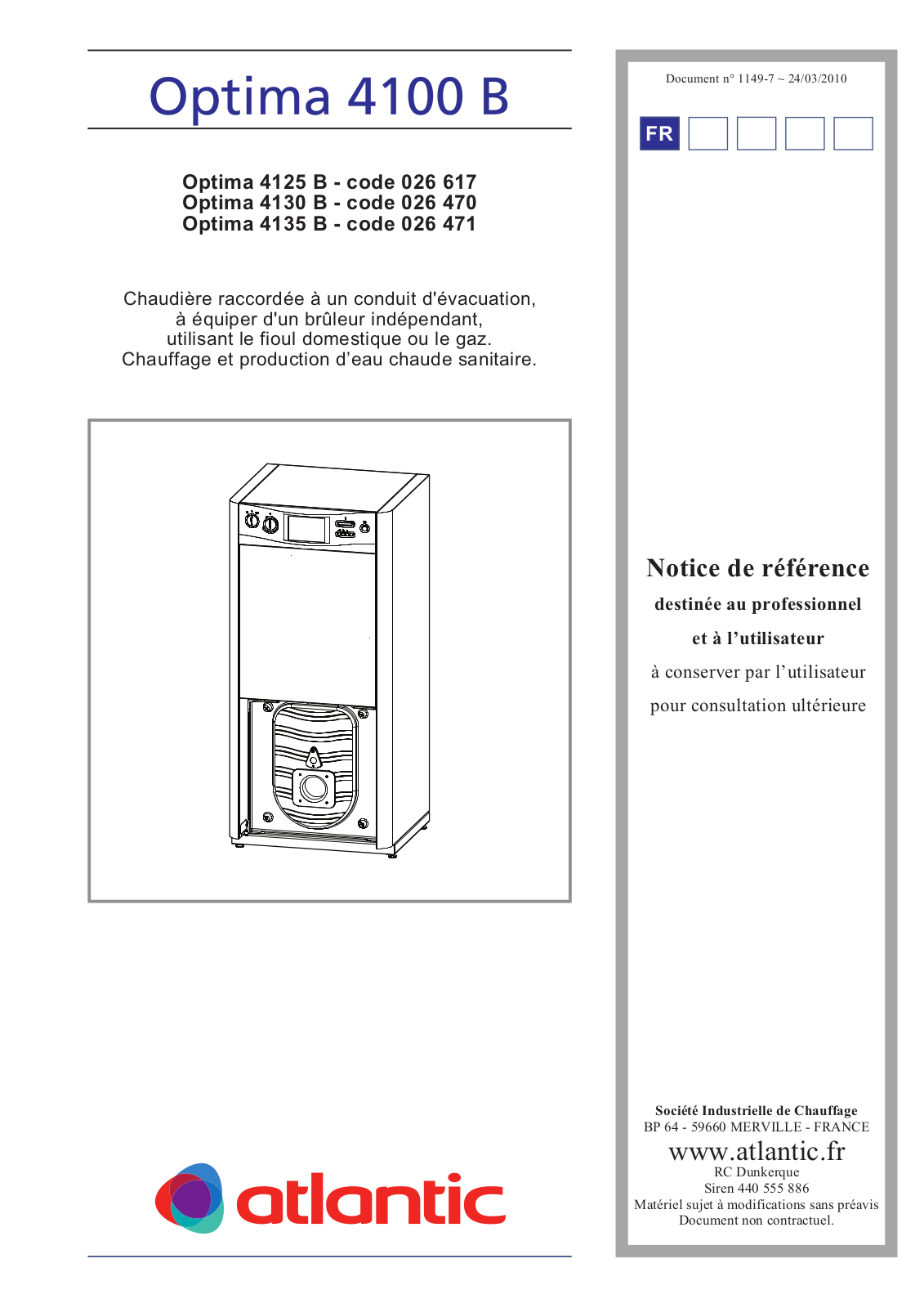 ATLANTIC OPTIMA 4100 B User Manual