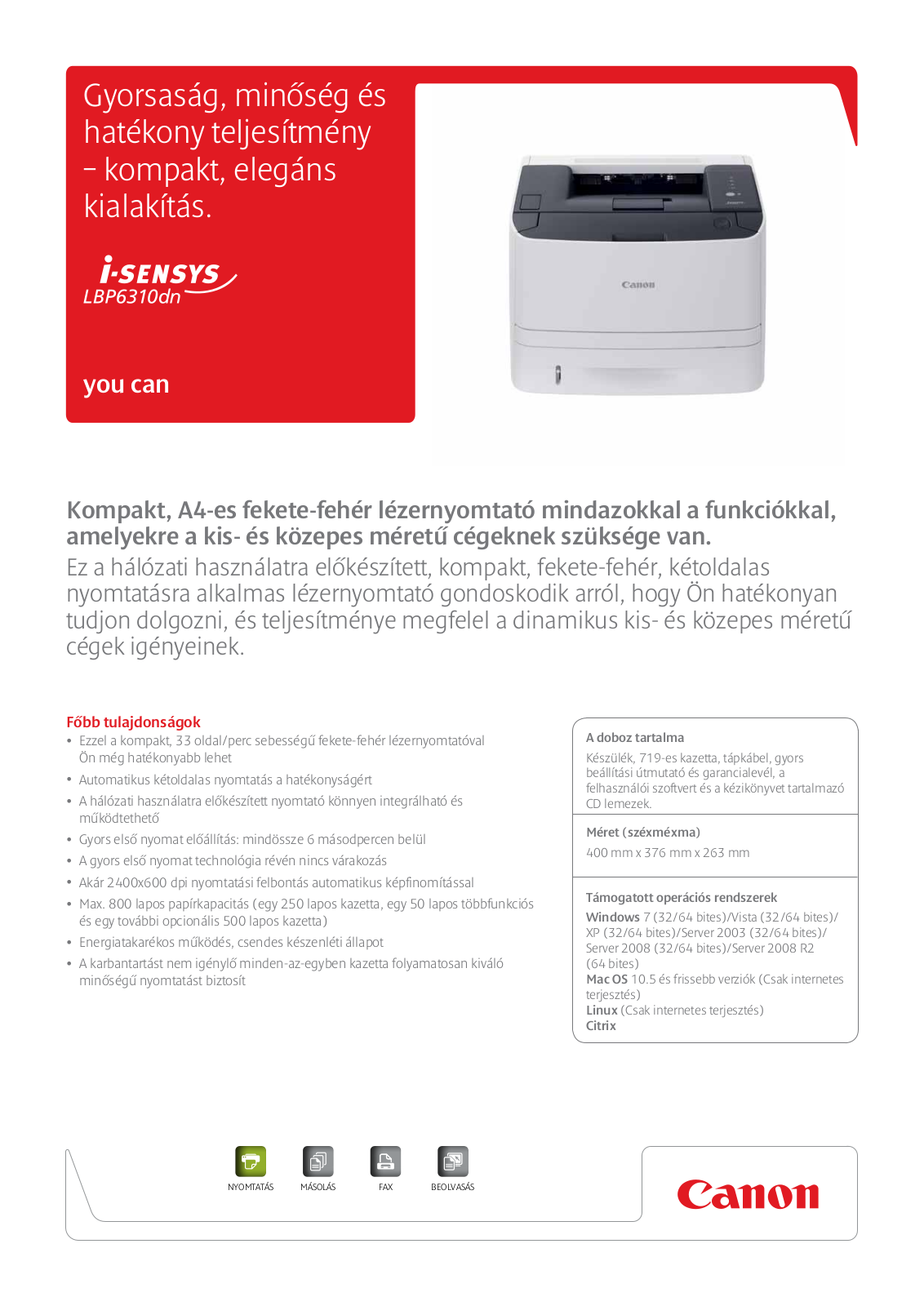 Canon I-SENSYS LBP6310DN BROCHURE