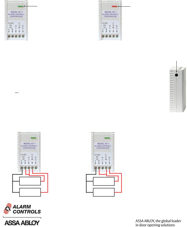 Alarm Controls RT-1, RT-1T, RT-1TW User Manual