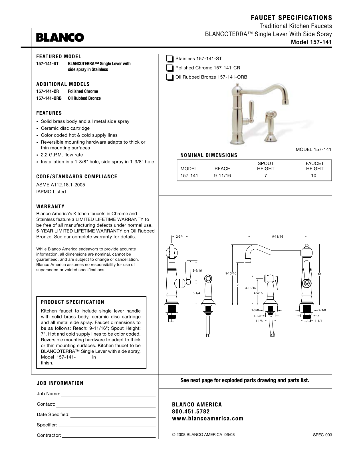 Blanco 157-141 User Manual