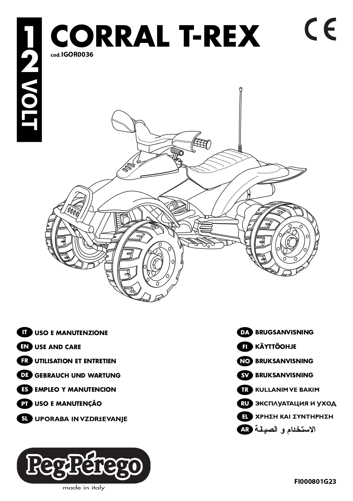 Peg-Perego CORRAL T-REX 2011 Use And Care Manual